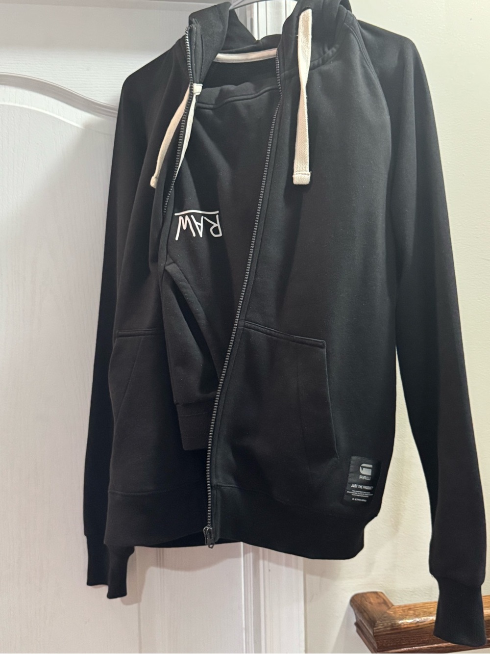 G-Star Black Zip Hoodie and sweatpants with Cream Drawstrings